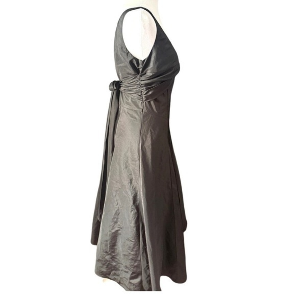 Onyx Nite Black Taffeta Crinoline Fit & Flare Dress 6 Vintage Whimsigoth Grunge - Picture 3 of 10